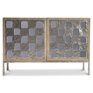 Bernhardt Bernhardt Aventura Door Chest With Frosted Nickel Geometric Overlay, Mirrored Accents & Soft-Close Doors 318115