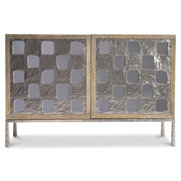 Bernhardt Bernhardt Aventura Door Chest With Frosted Nickel Geometric Overlay, Mirrored Accents & Soft-Close Doors 318115