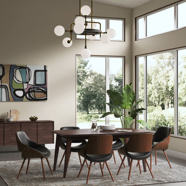 English Elm Malden Bentwood Dining Chair - Distressed Black Vegan Leather, Mid-Century Modern Comfort & Style B136P158902