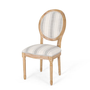 English Elm Christopher Knight Home® - Kd Elegant Upholstered Dining Chairs Set - French Country Style With Round Backrest & Fluted Legs 60352.00GRYLNN