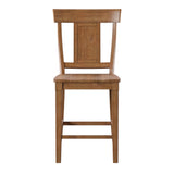 Homelegance By Top-Line Juliette Panel Back Wood Counter Height Chairs (Set of 2) Oak Rubberwood