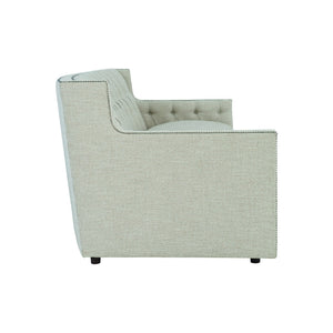 Bernhardt Bernhardt Candace Cream Crescent Sofa 96" — Tufted Back, Nailhead Trim, Curved Silhouette, 4 Pillows (Made-To-Order) B7277C