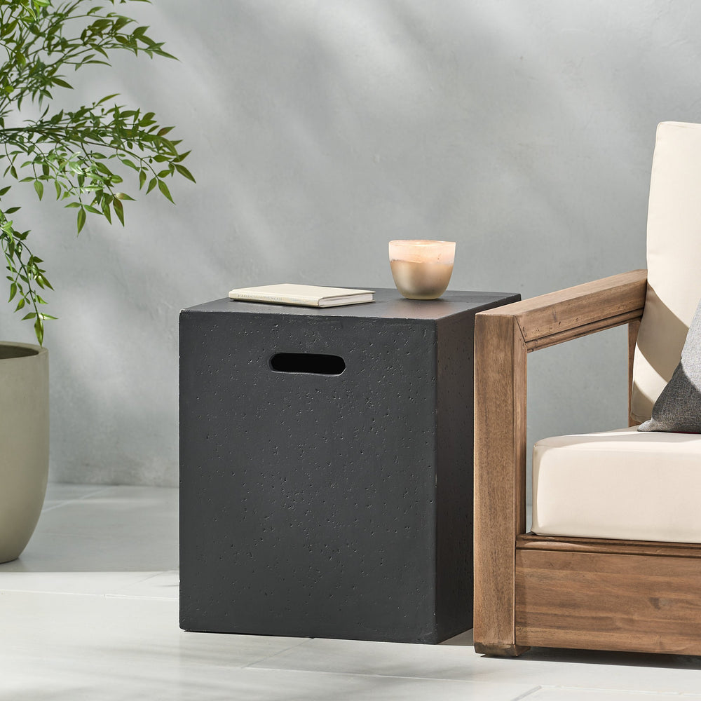 English Elm Mgo Concrete Propane Tank Cover Side Table for Modern and Industrial Interiors 59243.00