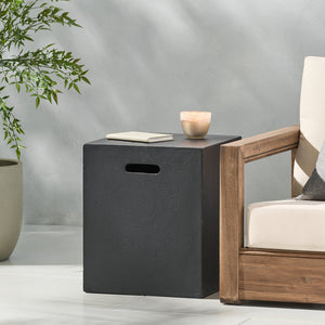 English Elm Mgo Concrete Propane Tank Cover Side Table for Modern and Industrial Interiors 59243.00