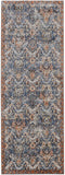 Feizy Rugs Kaia Polypropylene/Viscose/Polyester Machine Made Casual Rug Blue/Orange/Ivory 3' x 10'