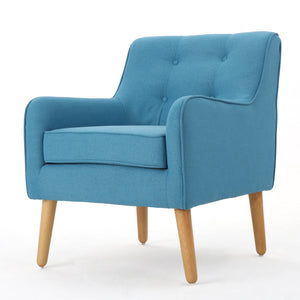 English Elm Arm Chair Tufted Mid-century Accent Seat with Rubberwood Legs for Living Room 60015.00TEL