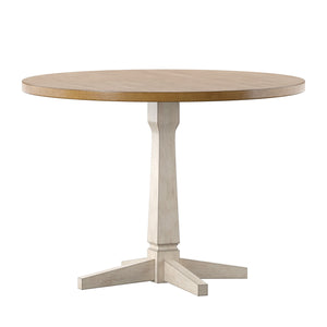 Homelegance By Top-Line Juliette Round Two-Tone Dining Table White Rubberwood