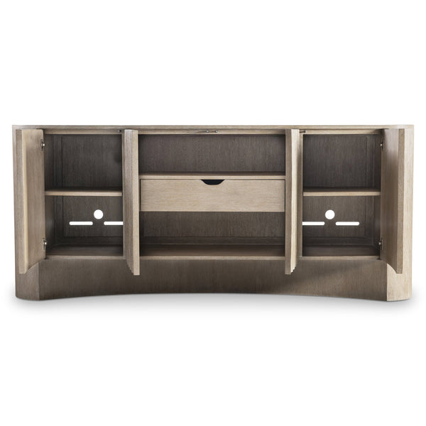 Bernhardt Bernhardt Loggia Entertainment Credenza In Aria Wire‑Brushed Oak — 80" Modern Fluted Scalloped Storage, Venting And Cable Management 345890