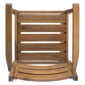 English Elm Wood Acacia Bar Stool with Ladder Back and Slatted Seat for Kitchen or Patio 62719.00
