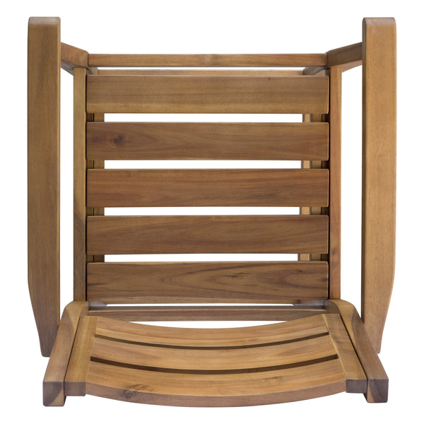 English Elm Wood Acacia Bar Stool with Ladder Back and Slatted Seat for Kitchen or Patio 62719.00