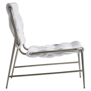 Bernhardt Bernhardt Lido Outdoor Chair With Egret White Filled-Rope Weave, Stainless Frame & Knife-Edge Pillow O4323O