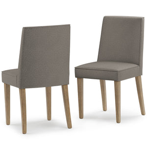English Elm Bartow Taupe Dining Chair Set of 2 – Upholstered Rubberwood Frame, Piped Modern Design, Multiuse B136P158472