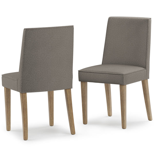 English Elm Bartow Taupe Dining Chair Set of 2 – Upholstered Rubberwood Frame, Piped Modern Design, Multiuse B136P158472