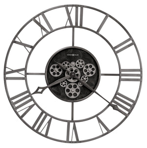 Hekman Furniture 625784 Aged Silver Wall Clock With Dynamic Gears And Machined Steel Roman Numerals For Stunning Decor  Laken Wall Clock 625784