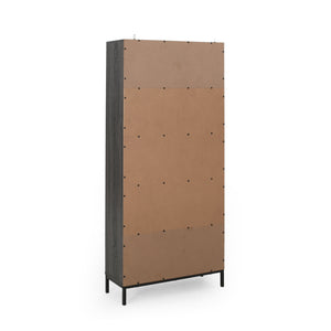 English Elm Christopher Knight Home® - CUBE Contemporary Cube Unit Bookcase in Grey Oak with Faux Wood, Iron Legs, Shelves, Drawer & Cabinets 66446.00