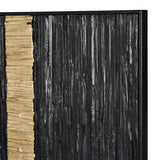 Stripe Wood Dimensional Wall Art - Black H0036-9736 Elk Home