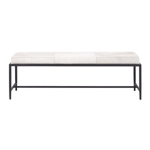 Canyon Long Bench - Dark Bronze with Ivory Hide H0805-10873 Elk Home