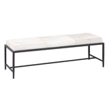 Canyon Long Bench - Dark Bronze with Ivory Hide H0805-10873 Elk Home