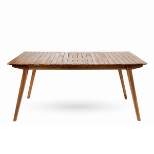 English Elm Outdoor Acacia Wood Rectangular Patio Dining Table Seats Six with Teak Finish 60388.00