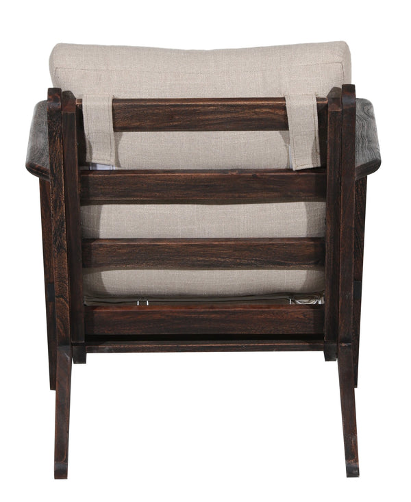 Porter Designs Porter Myrtle Solid Wood Accent Chair - Elegant Cream Linen, Plush Comfort & Stylish Design Cream Wood 01-108-06-5285