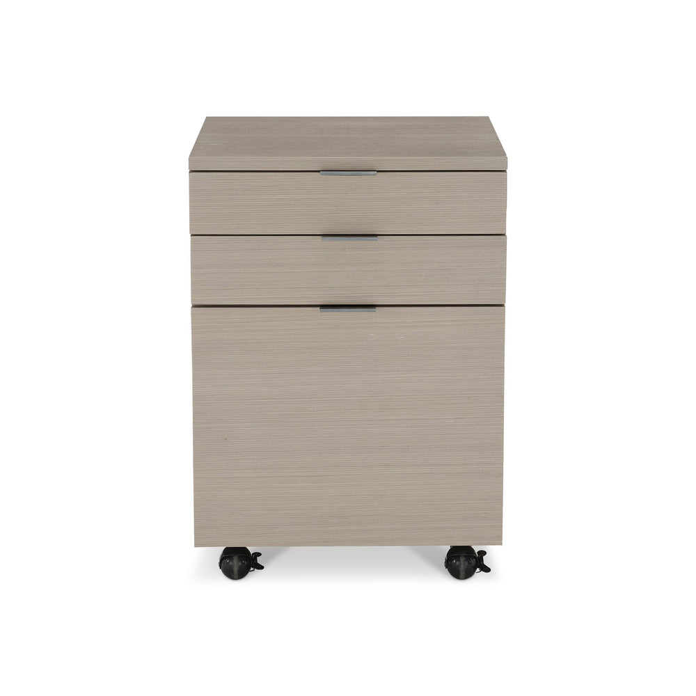 Bernhardt Bernhardt Axiom File Cabinet - 3-Drawer Mobile Storage, Linear Grey Woodgrain, Sleek Metal Hardware (24.5"H) D13504