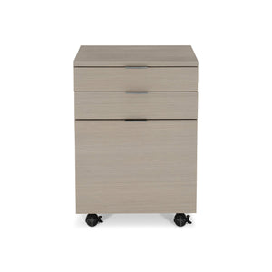 Bernhardt Bernhardt Axiom File Cabinet - 3-Drawer Mobile Storage, Linear Grey Woodgrain, Sleek Metal Hardware (24.5"H) D13504
