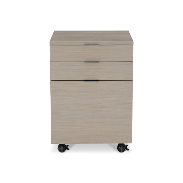 Bernhardt Bernhardt Axiom File Cabinet - 3-Drawer Mobile Storage, Linear Grey Woodgrain, Sleek Metal Hardware (24.5"H) D13504