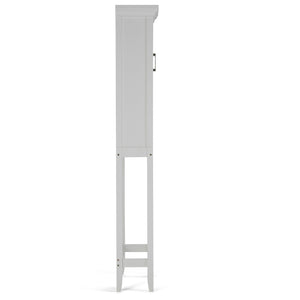 English Elm Avington Space Saver Cabinet - Pure White, Tall & Slim Storage Solution For Small Spaces & Decor B136P158506