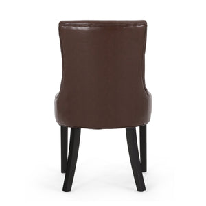 English Elm Cheney Tufted Upholstered Dining Chair Set with Solid Wood Legs for Modern Rooms 54181.00PUDBRN