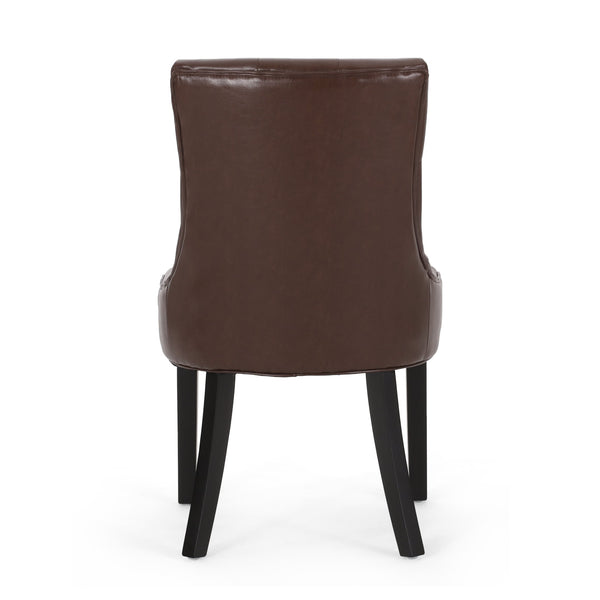 English Elm Cheney Tufted Upholstered Dining Chair Set with Solid Wood Legs for Modern Rooms 54181.00PUDBRN