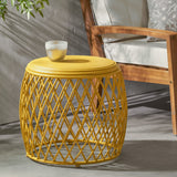 Christopher Knight Home® - Noble House - Alamera Outdoor 19 Inch Diameter Lattice Iron Side Table