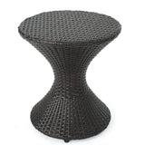 Christopher Knight Home® - Noble House - Franklin Outdoor 16" Multibrown Wicker Hourglass Side Table