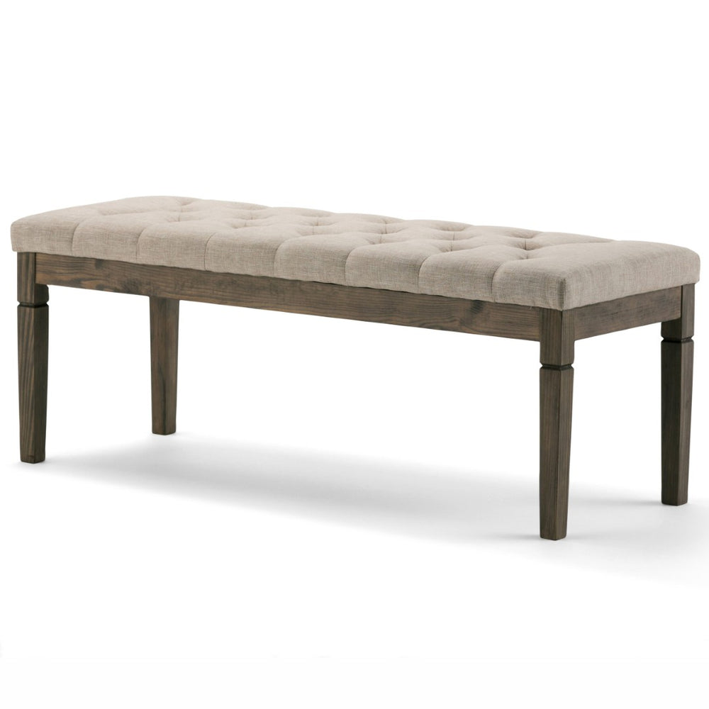 English Elm Waverly Tufted Ottoman Bench - Elegant Natural Upholstery For Versatile Home Décor & Comfort B136P159922-GIGA