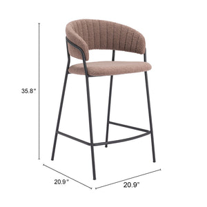 Josephine Counter Stool - Set of 2 Brown 109672 Zuo Modern