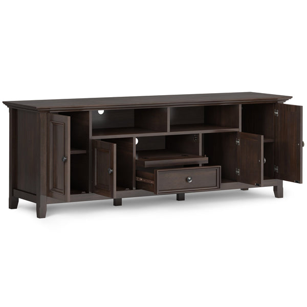 English Elm Amherst 72" Solid Wood Tv Stand In Brunette Brown - Stylish Media Storage With Transitional Design B136P158356