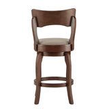 Homelegance By Top-Line Beckham Swivel 24-inch Brown Counter Height Barstool Grey Rubberwood