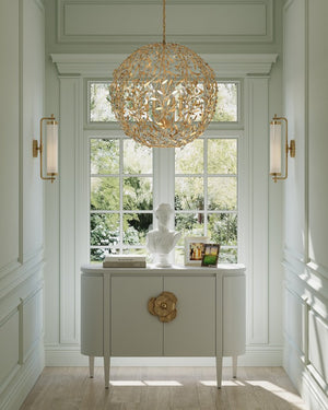 Currey & Company Secret Garden Gold Orb Chandelier - Elegant Biophilic Lighting With Handcrafted Crystal Accents Gold Crystal ,Wrought Iron 9000-1289-currey-company