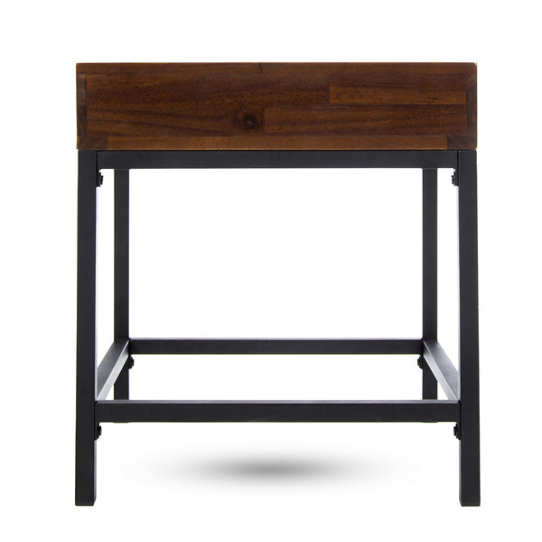 English Elm Christopher Knight Home® - STORAGE Dark Oak Side Table with Industrial Metal Frame, Sustainable Acacia Wood, Compact 22"H x 20"W 61360.00