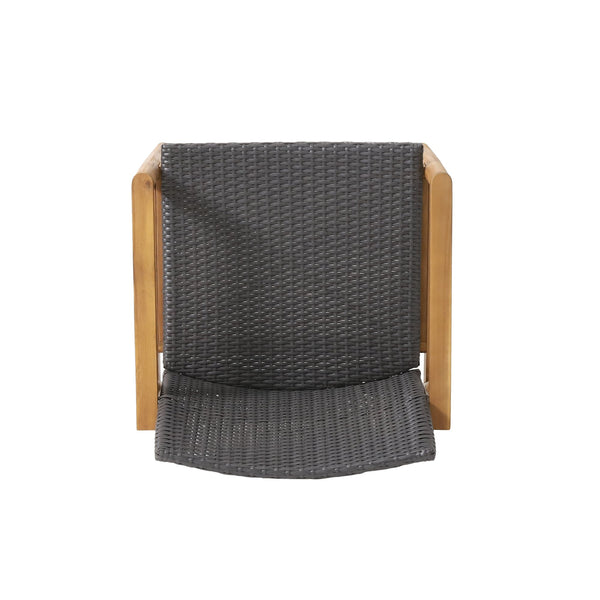 English Elm Christopher Knight Home® - BRYAN Acacia Club Chair Set of 2 - Natural Wicker Seating, Durable Metal & Wood Frame, Outdoor Comfort 71509.00GRY