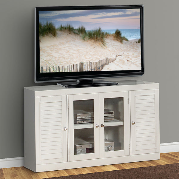 Boca 9 Piece Entertainment Wall with Corner Bookcases Cottage White BOC-9PC-ENT-LG-WALL Parker House