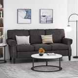 Christopher Knight Home® - Noble House - Burkehaven Contemporary Fabric 3 Seater Sofa with Nailhead Trim