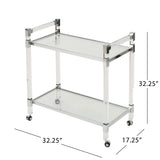 Christopher Knight Home® - Noble House - Mirren Modern Glass Bar Trolley