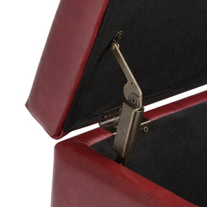 English Elm Dover - Modern Radicchio Red Storage Ottoman Bench With Multiuse Functionality & Comfort Features B136P159043