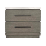 Parker House Pure Modern - Bedroom King Panel Bed With 2 Nightstands Grey Oak Solids ,Oak Veneers Bpur-3pc-1166-n2