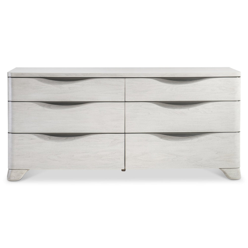 Bernhardt Bernhardt Sereno Six-Drawer Dresser In Lutra Walnut With Soft-Close Drawers, Nickel Pulls, Rustic Modern Appeal 329050