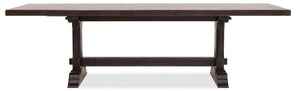 Hooker Furniture Driftwood Expandable Oak Dining Table Burnt Timber Finish Double Pedestal Seats Twelve 42.00L x 86.00W x 30.00H 6820-75200-99