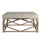 Homelegance By Top-Line Siobhan Champagne Gold Geometric Base Ottoman Champagne Gold Metal