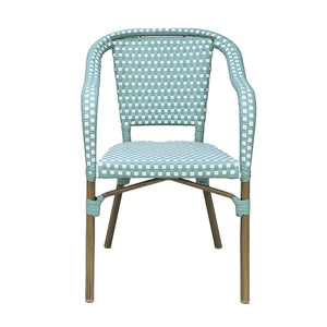 English Elm Bistro Chair Set of 2 French Country Woven Aluminum Outdoor Patio Seating Pair 72906.00LT