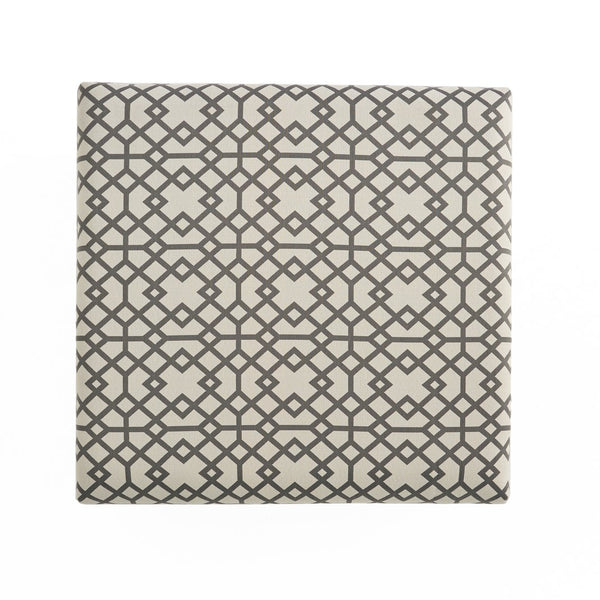 English Elm Richmond Square Storage Ottoman Geometric Patterned Fabric Lift Top Living Room 60266.00