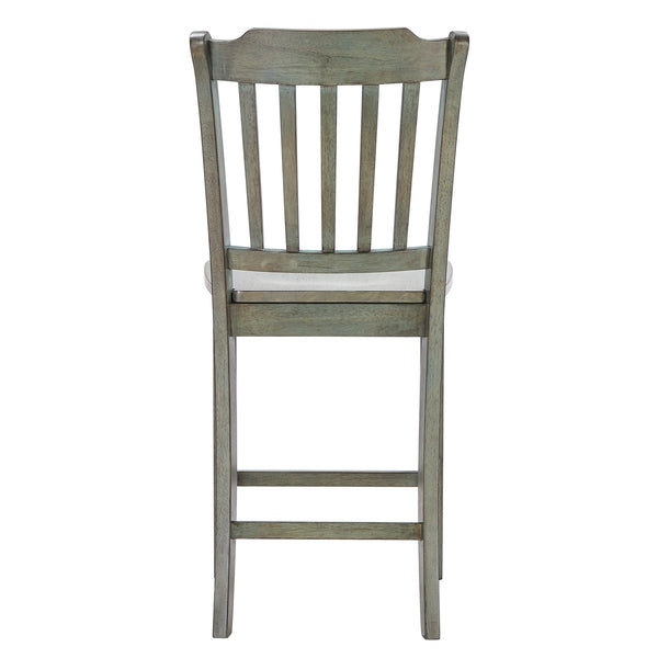 Homelegance By Top-Line Juliette Slat Back Wood Counter Height Chairs (Set of 2) Green Rubberwood